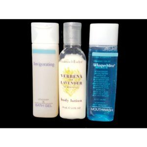 Hotel Style Toiletry 1x Bath Gel 1x Mouth Wash 1x Body Lotion Travel Size